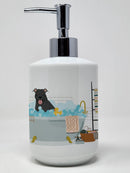 Black Pit Bull Terrier Ceramic Soap Dispenser