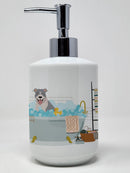 Blue and White Pit Bull Terrier Ceramic Soap Dispenser