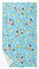 Black Tricolor Basset Hound Bath Towel Large