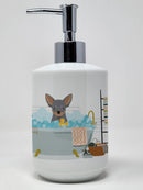 Blue and Tan Chihuahua Ceramic Soap Dispenser
