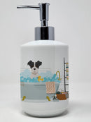 Black White Wirehair Jack Russell Terrier Ceramic Soap Dispenser