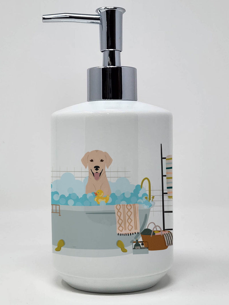 Yellow Labrador Retriever Ceramic Soap Dispenser