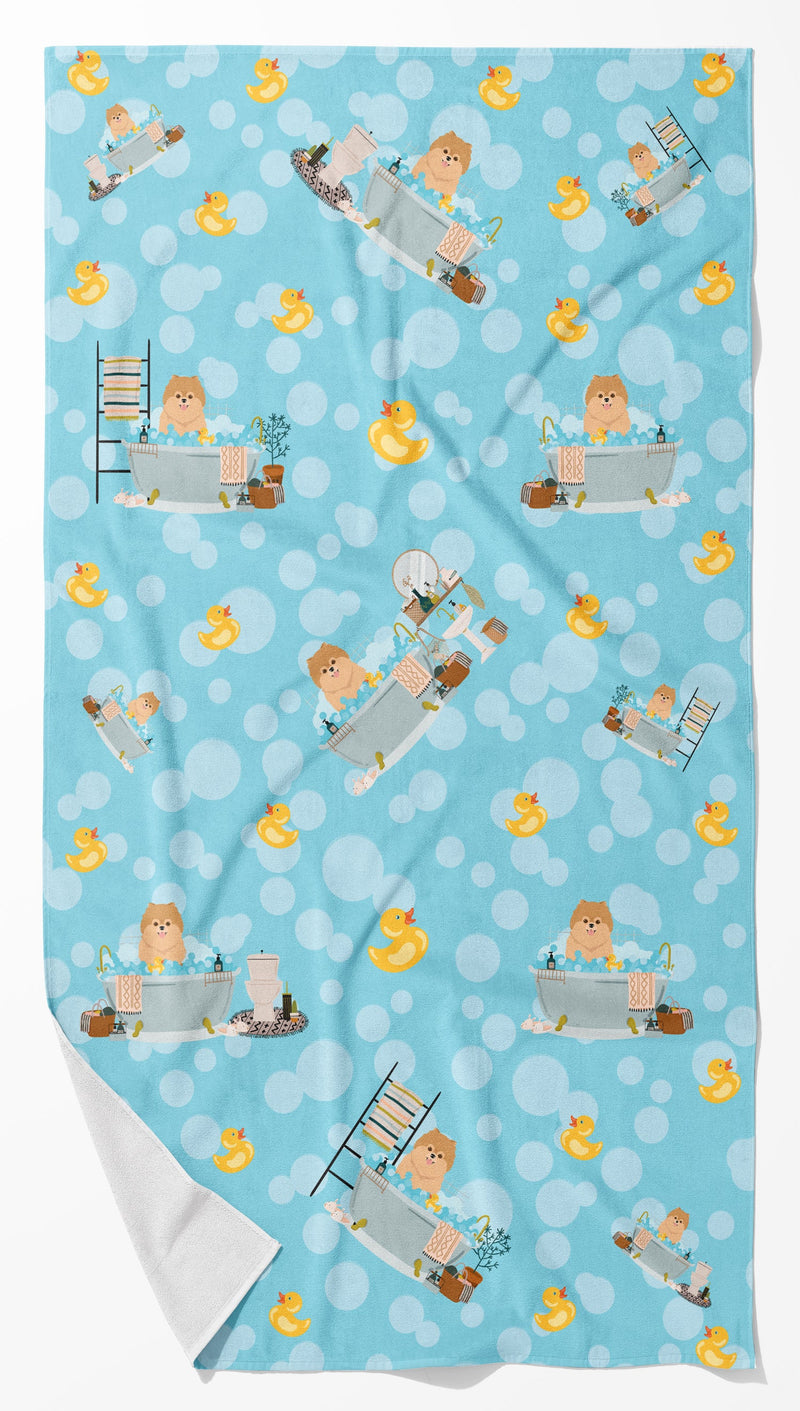 Orange Pomeranian Bath Towel Large