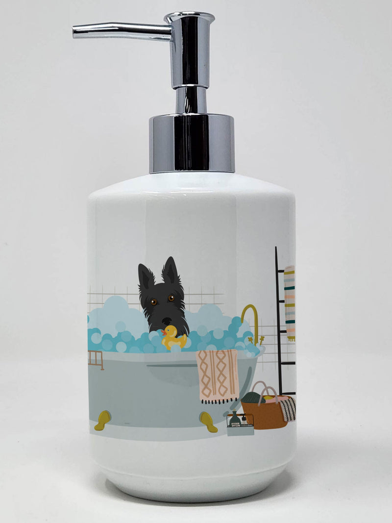 Black Scottish Terrier Ceramic Soap Dispenser