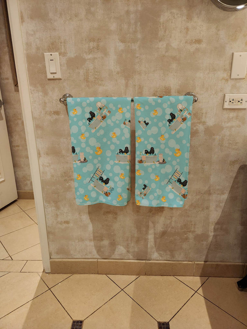 Black Shih Tzu Bath Towel Large