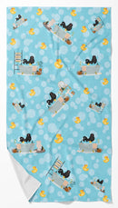 Black Shih Tzu Bath Towel Large