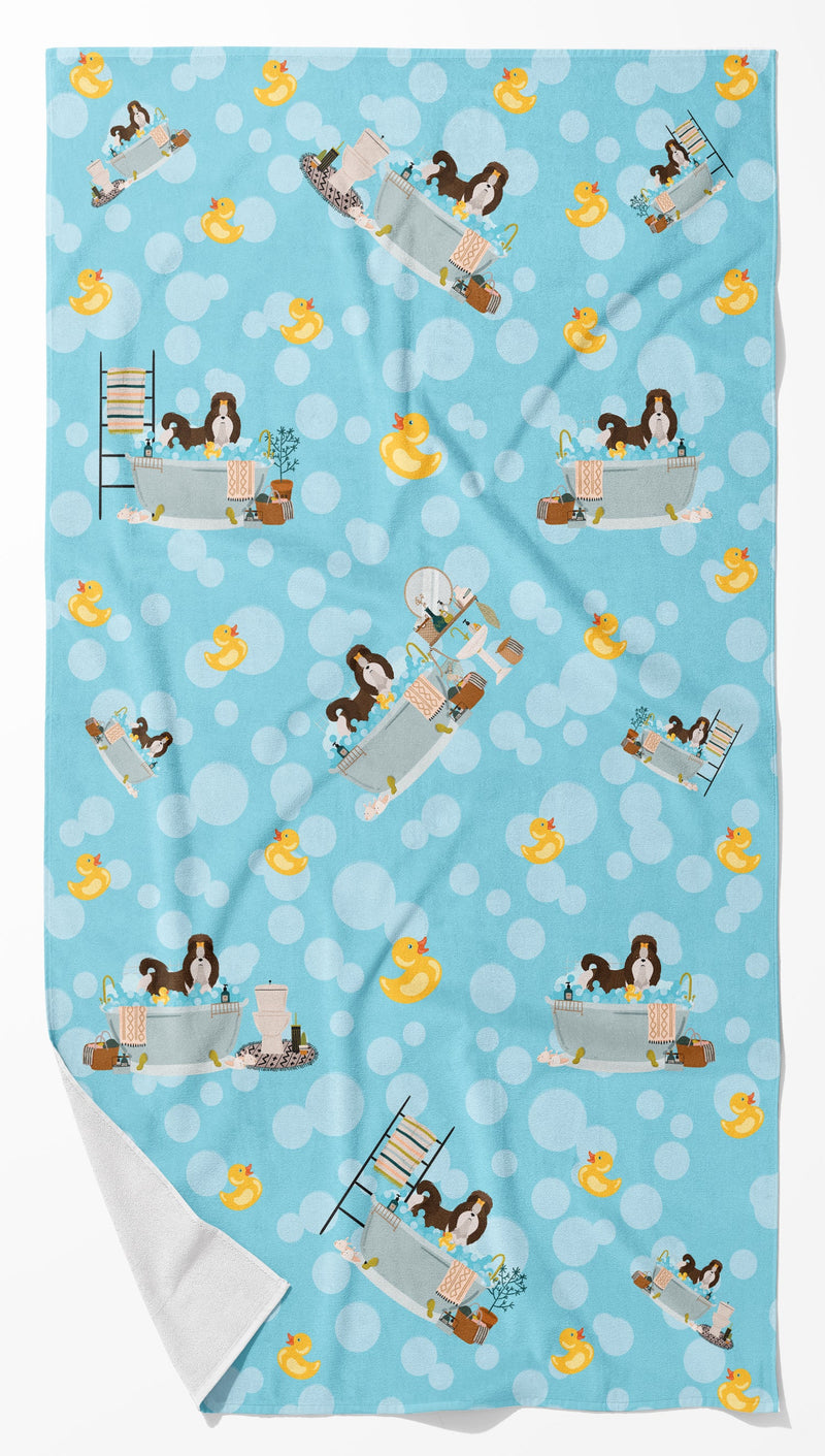 Liver and White Shih Tzu Bath Towel Large