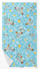 Blue and Tan Full Coat Yorkshire Terrier Bath Towel Large