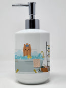 Blue and Tan Full Coat Yorkshire Terrier Ceramic Soap Dispenser