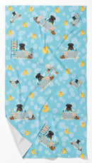 Black Pug in Bathtub Bath Towel Large