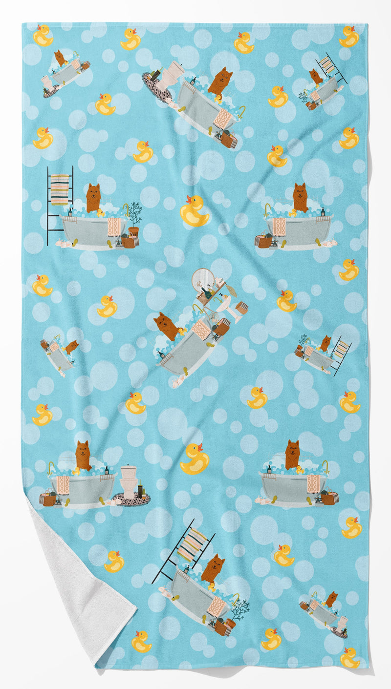 Karelian Bear Dog in Bathtub Bath Towel Large