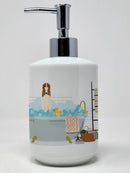 Borzoi in Bathtub Ceramic Soap Dispenser