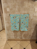 Black Silver Shih Tzu in Bathtub Bath Towel Large