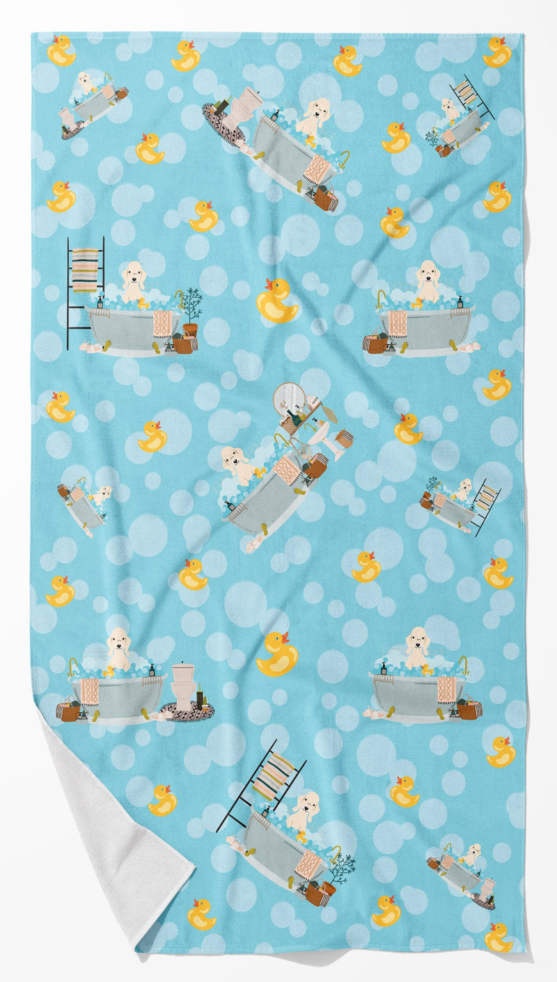 Sandy Bedlington Terrier in Bathtub Bath Towel Large