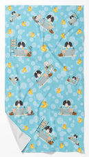 Black White Pekingese in Bathtub Bath Towel Large