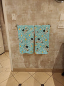 Black Tan Wire Haired Dachshund in Bathtub Bath Towel Large