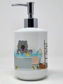 Blue Chow Chow in Bathtub Ceramic Soap Dispenser
