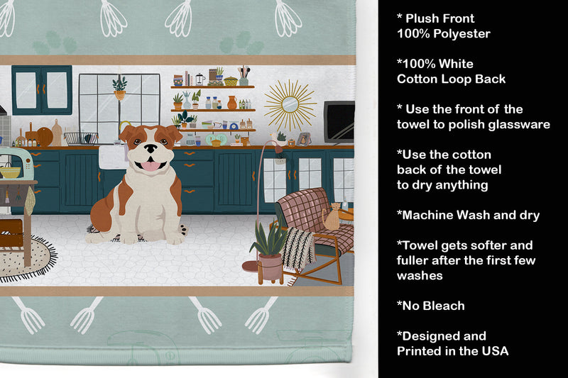 Red English Bulldog in the Kitchen Kitchen Towel