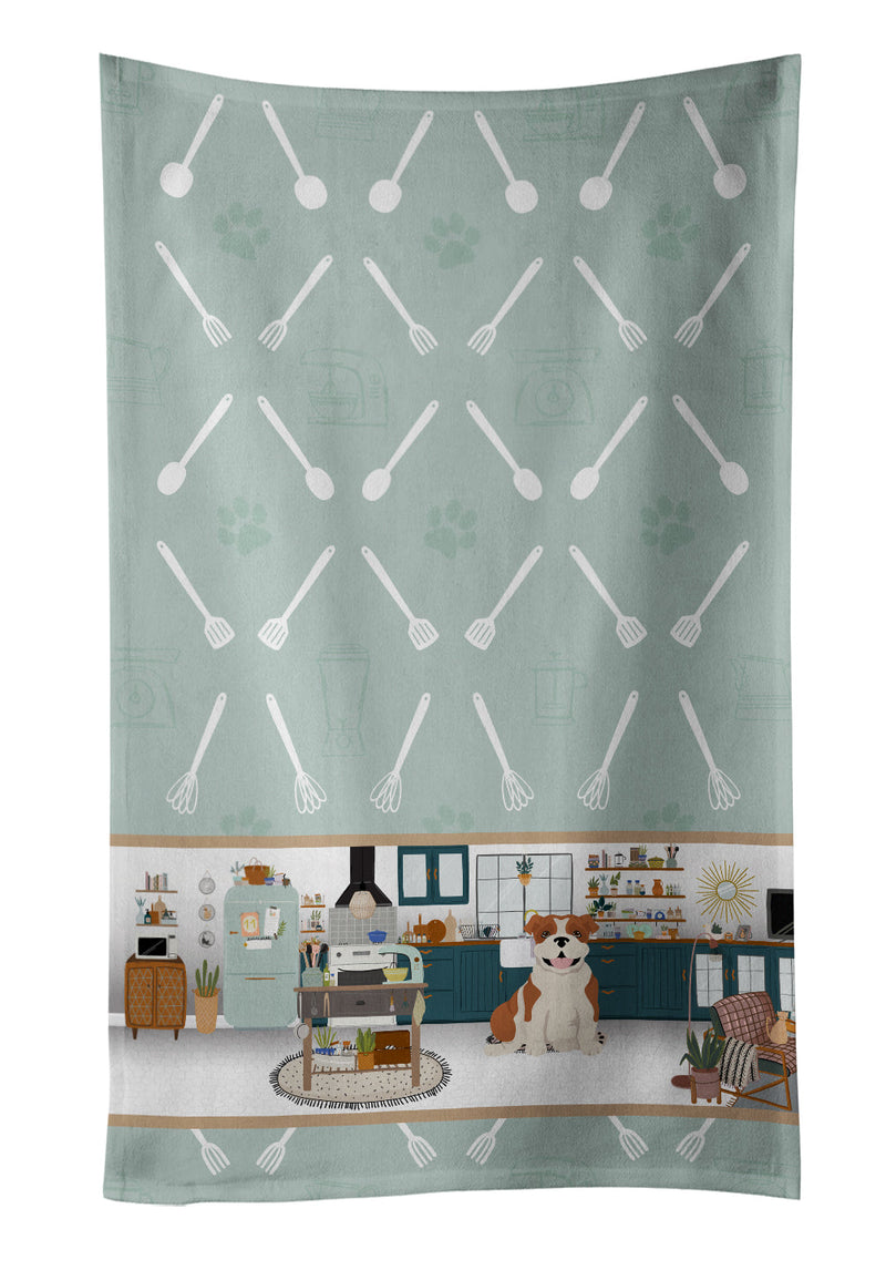 Red English Bulldog in the Kitchen Kitchen Towel