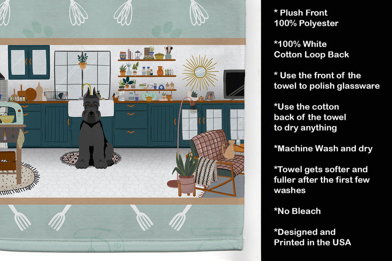 Black Schnauzer in the Kitchen Kitchen Towel