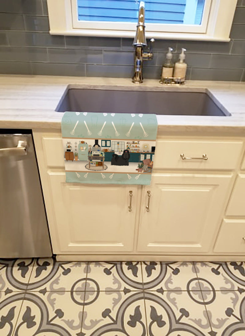 Black Shih Tzu in the Kitchen Kitchen Towel