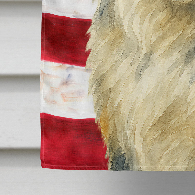 Blue Merle Australian Shepherd American Flag House Flag