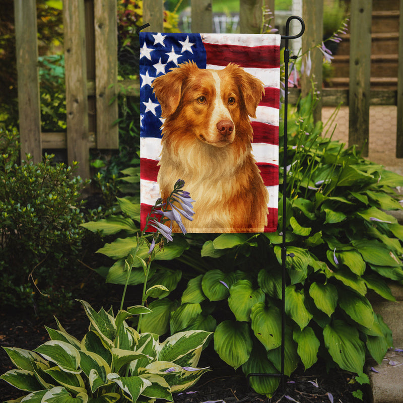 Red Merle Australian Shepherd American Flag Garden Flag