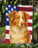Red Merle Australian Shepherd American Flag Garden Flag