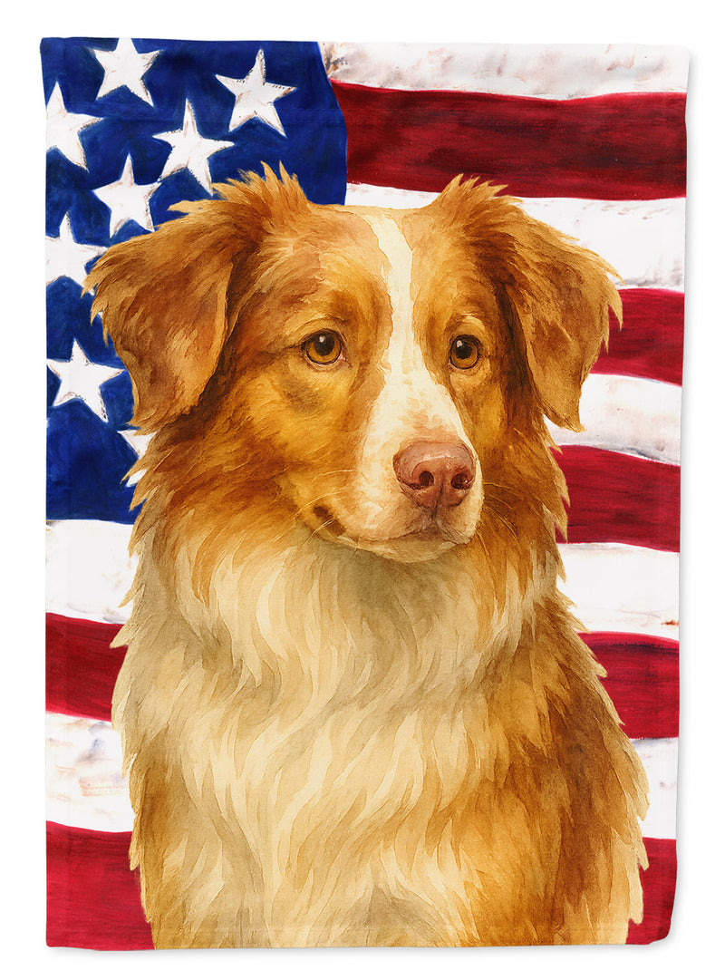 Red Merle Australian Shepherd American Flag Garden Flag