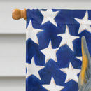 Blue Doberman Pinscher American Flag House Flag