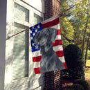 Blue Great Dane American Flag House Flag