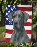 Blue Great Dane American Flag Garden Flag