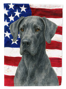Blue Great Dane American Flag Garden Flag