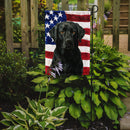 Black Labrador Retriever American Flag Garden Flag