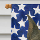 Black Schnauzer American Flag House Flag