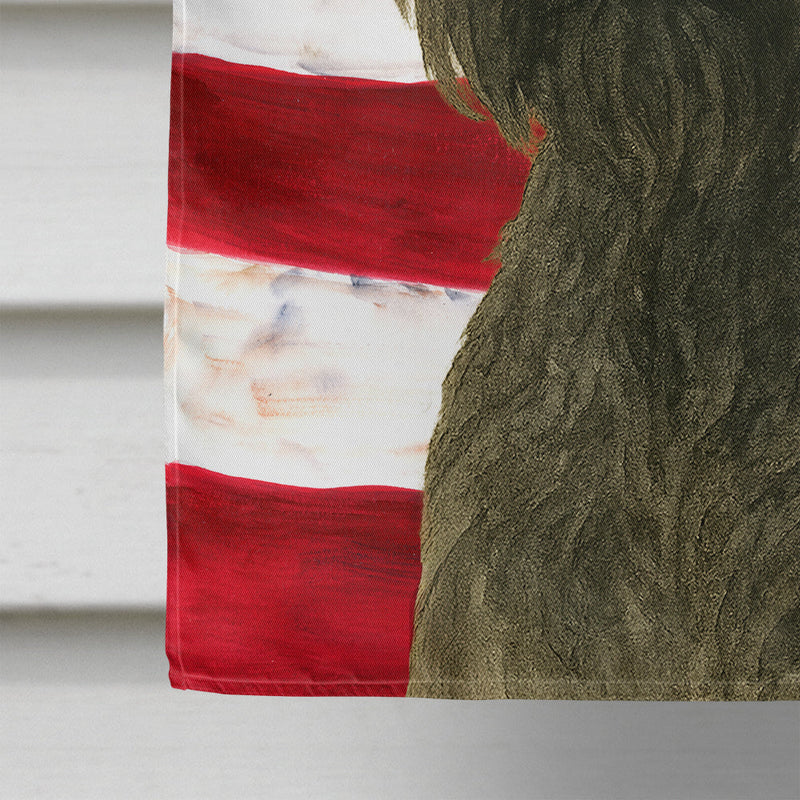 Black Schnauzer American Flag House Flag