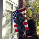 Black Standard Poodle American Flag House Flag