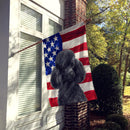 Black Toy Poodle American Flag House Flag