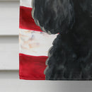 Black Toy Poodle American Flag House Flag