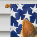 Blue and Tan Yorkshire Terrier American Flag House Flag