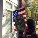 Black Pomeranian American Flag House Flag