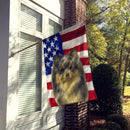 Blue Merle Pomeranian American Flag House Flag