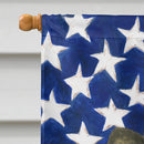 Blue Merle Pomeranian American Flag House Flag