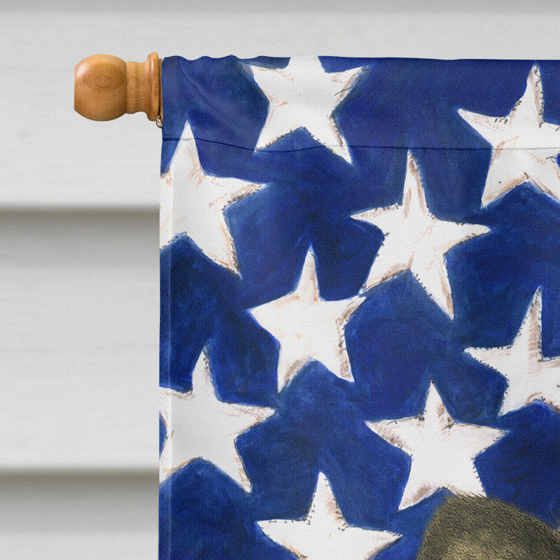 Blue Merle Pomeranian American Flag House Flag