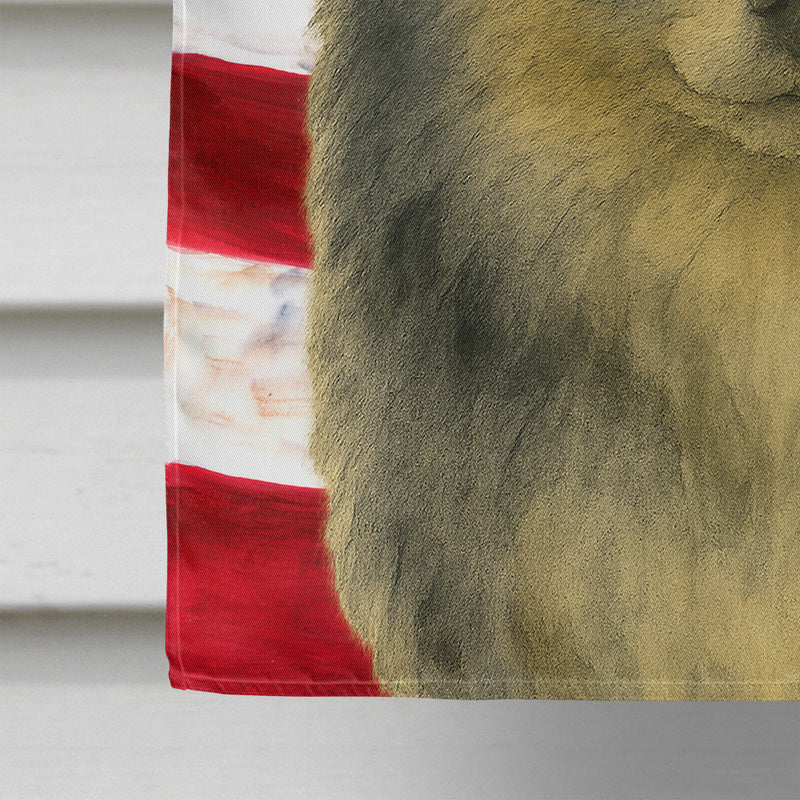 Blue Merle Pomeranian American Flag House Flag