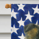 Blue Merle Sheltie American Flag House Flag
