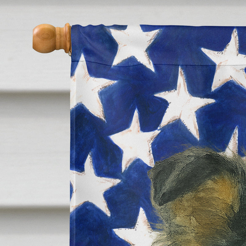 Blue Merle Sheltie American Flag House Flag