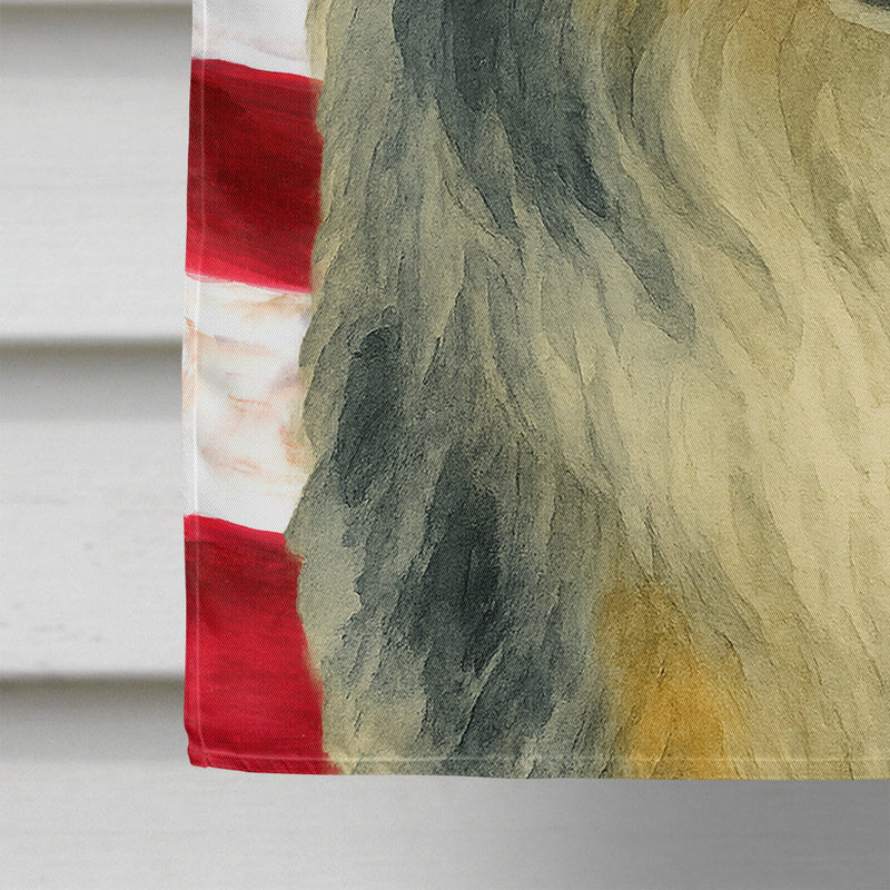 Blue Merle Sheltie American Flag House Flag