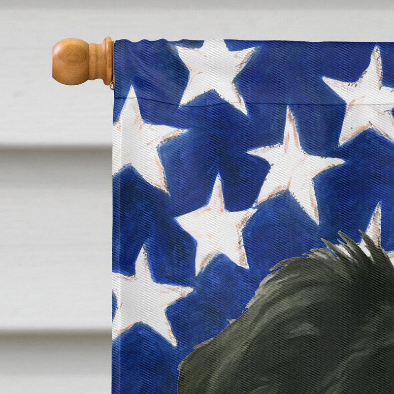 Border Collie American Flag House Flag