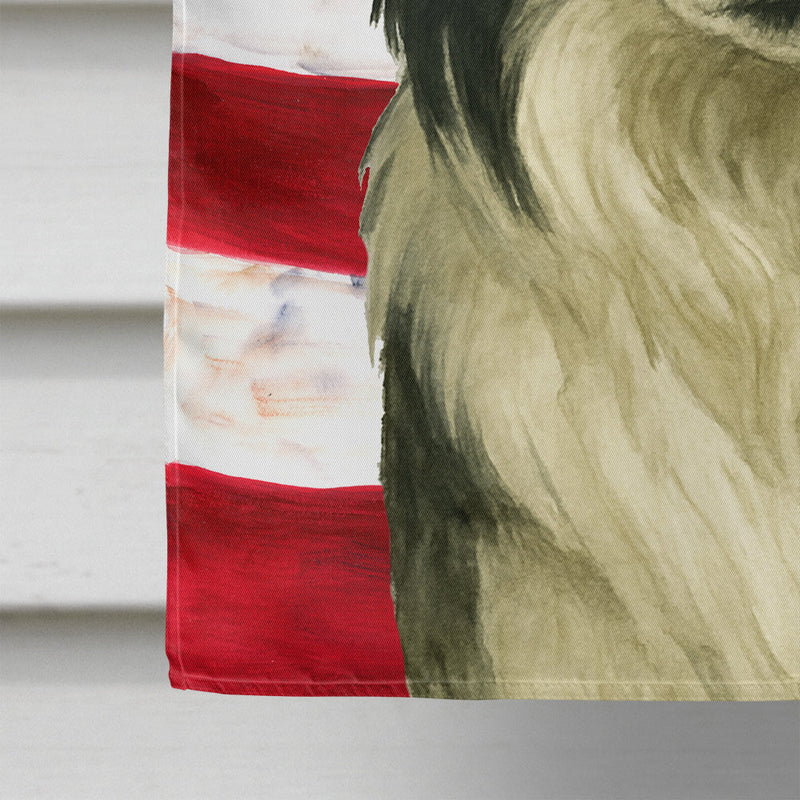Border Collie American Flag House Flag